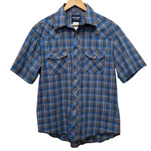 Wrangler Pearl Snap Short Sleeve Plaid Shirt